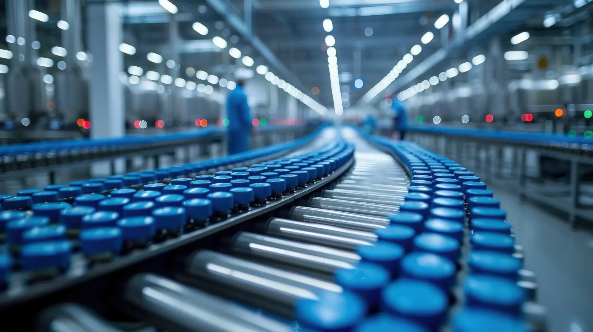 conveyor-belt-with-blue-caps-modern-factory