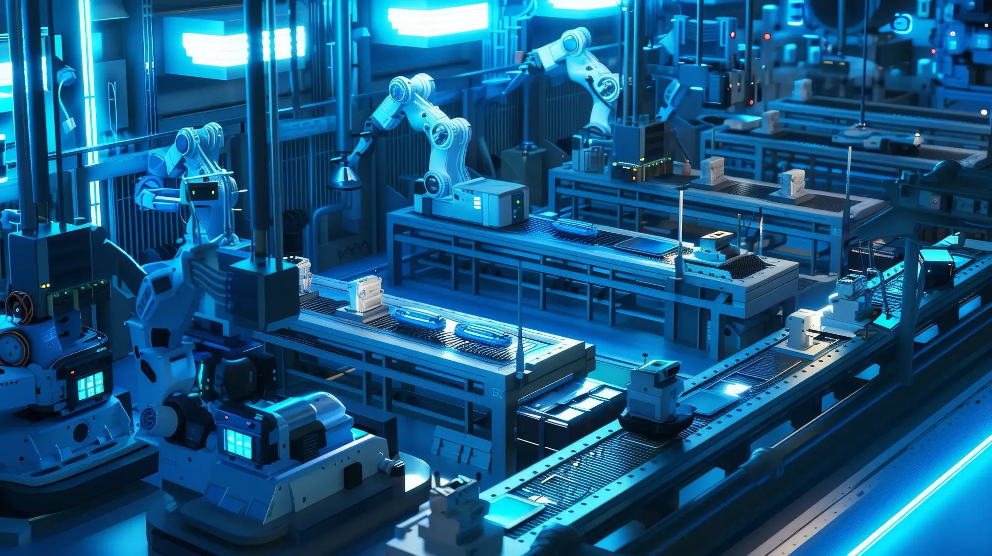 create-cute-3d-scene-futuristic-robot-factory-ai-generated-illustration